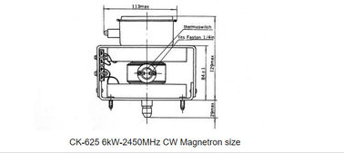Sintering Thawing Continuous Wave Magnetron Microwave 6kW 7.2 kV